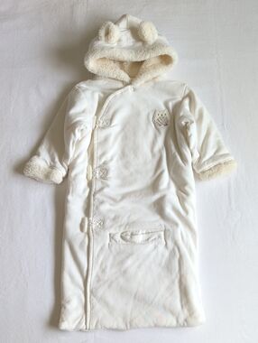 JOE FRESH | Bear Ear Fleece Bunting Bag Stroller Car Seat Pram Suit Cream | 6-12